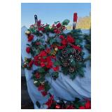Holiday Wreaths and Decorations including Garland and Tablecloths