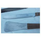 Vintage Kitchen and Utility Tools including Knives, Razors, and Glasses