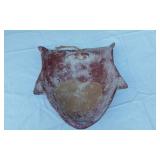 Ceramic Tribal Wall Mask with Geometric Pattern