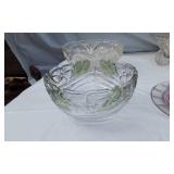 Lot of Glassware and Crystal Items including Bowls and Covered Dish