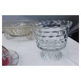 Lot of Glassware and Crystal Items including Bowls and Covered Dish