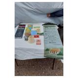 Lot of Miscellaneous Household and Decorative Items including Irish Blessing Wall Hanging, Greeting Cards, and Garden Decor