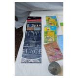 Lot of Miscellaneous Household and Decorative Items including Irish Blessing Wall Hanging, Greeting Cards, and Garden Decor