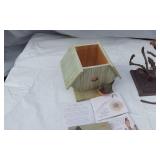 Marjolein Bastin Birdhouse with Accessories and Metal Tree Sculpture (maybe led? or copper? it