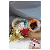 Craft Supplies Set including Gold Wreath, Ribbon, and Decorative Items