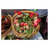 Lot of Decorative Items Featuring Pine Cones and Faux Flowers