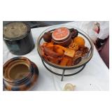 Assorted Craft and Household Items including Teach Yourself to Knit Book, Paint Set, and Home Decor