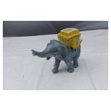 Ceramic Elephant Planter with Yellow and Blue Accents Marked Bavaria