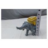 Ceramic Elephant Planter with Yellow and Blue Accents Marked Bavaria
