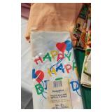 Lot of Tablecloths and Linens including DesignWare Plastic Tablecover, Various Patterns, and Colors