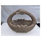 Concrete Swan Planter about 16" Tall