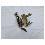 Antique Horse Figurine Ashtray and Decorative Horse Trinket Box