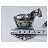 Antique Horse Figurine Ashtray and Decorative Horse Trinket Box