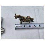 Antique Horse Figurine Ashtray and Decorative Horse Trinket Box