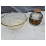 Crisco Vintage Glass Jar and Mixing Bowl