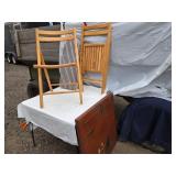 Wooden Folding Chairs, Card Table and Ironing Board