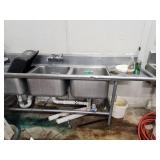 Stainless Steel 3 Bay Sink Wash Station