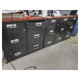 Lot of (5) Metal File Cabinet 3-drawer with Laminate Top