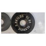 Three 2.5LB 2-Inch and 0ne 5LB  Weight Plates (Used)