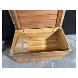 Rustic Wooden Storage Chest with Hinged Lid