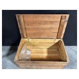 Rustic Wooden Storage Chest with Hinged Lid