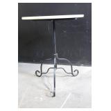 Round Bistro Side Table with Metal Base