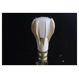Vintage Brass Floor Lamp with Glass Table and LED Bulb