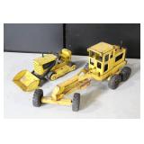 Vintage Tonka Road Grader and Bulldozer Pressed Steel Construction Toys