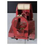 Vintage Red Metal Toy Logging Truck with Six Wheels