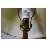 Set of 3 Table Lamps with Shades - Brass, Glass, and Wood Accents