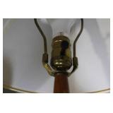 Set of 3 Table Lamps with Shades - Brass, Glass, and Wood Accents