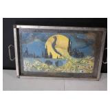 Vintage Framed Prints and Peacock Serving Tray Collection