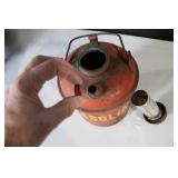 Vintage Red Gasoline Can and NAPA Tools & Equipment Rolling Cart