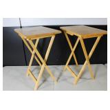 Pair of Wooden Folding TV Trays