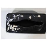 Vintage Metal Bath Set with Hand Painted Floral Design