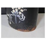 Vintage Metal Bath Set with Hand Painted Floral Design