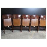 Set of 5 Samsonite Brown Folding Chairs