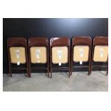Set of 5 Samsonite Brown Folding Chairs