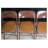 Set of 5 Samsonite Brown Folding Chairs