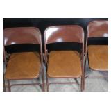 Set of 5 Samsonite Brown Folding Chairs