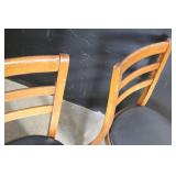 Pair of Wooden Dining Chairs with Black Seats