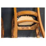 Pair of Wooden Dining Chairs with Black Seats