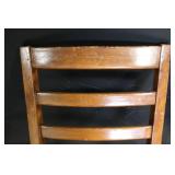 Pair of Wooden Dining Chairs with Black Seats