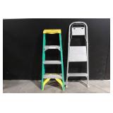 Werner 4.5ft Aluminum Step Ladder and 4ft Fiberglass Step Ladder Set