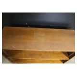 Vintage Wooden Bookcase with Adjustable Shelves and Tapered Legs