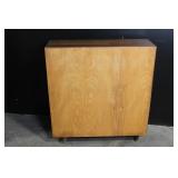 Vintage Wooden Bookcase with Adjustable Shelves and Tapered Legs