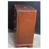 Vintage 4-Drawer Wooden Dresser with Brass Handles