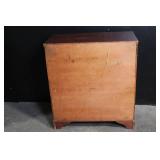 Vintage 4-Drawer Wooden Dresser with Brass Handles