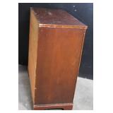 Vintage 4-Drawer Wooden Dresser with Brass Handles
