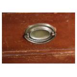 Vintage 4-Drawer Wooden Dresser with Brass Handles